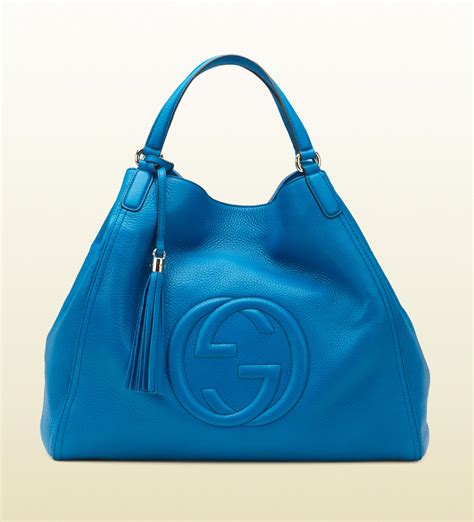 gucci mineral blue|Gucci leather shoulder bag.